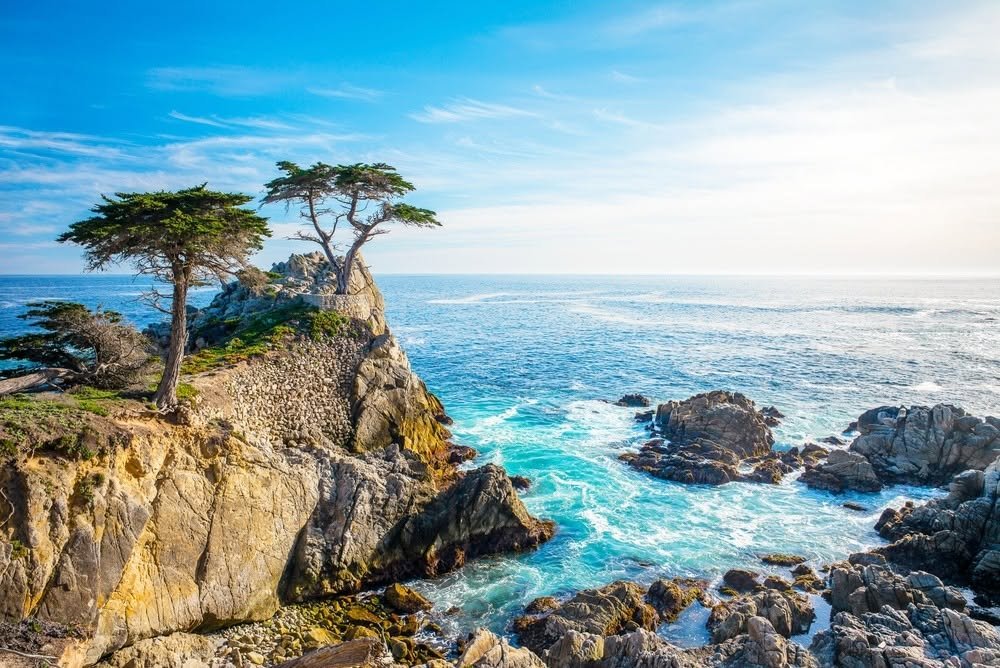 The Carmel coastline near the restaurant